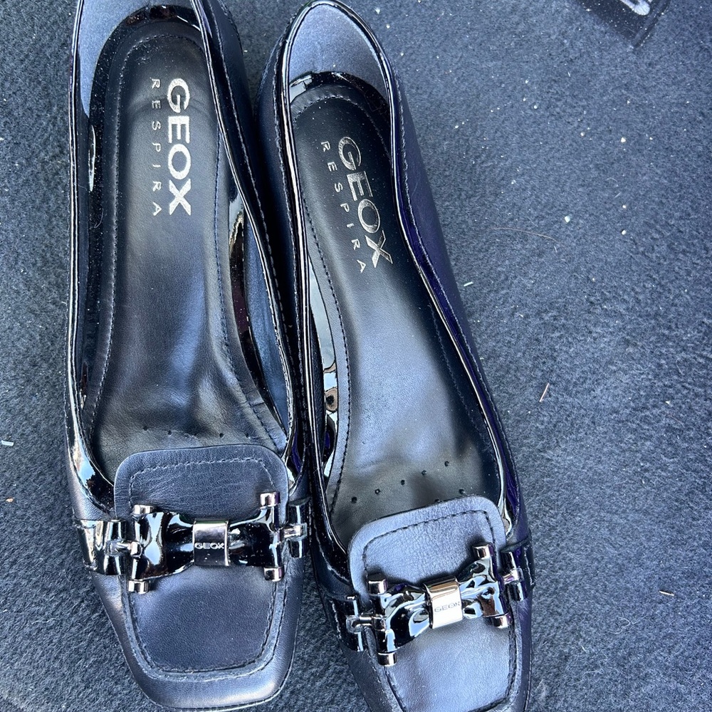 Geox Black Flats Classic Loafers